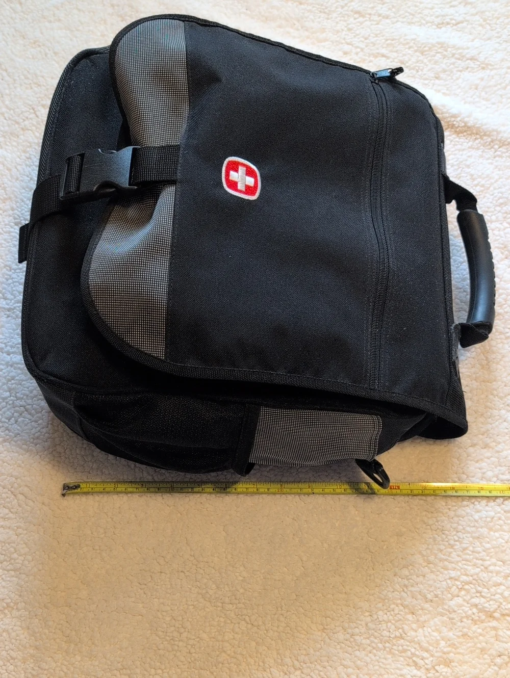 Black Swiss Messenger Bag / Backpack